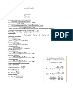 Summary of Important Definitions and Formulas - Numerical Methods in Engineering