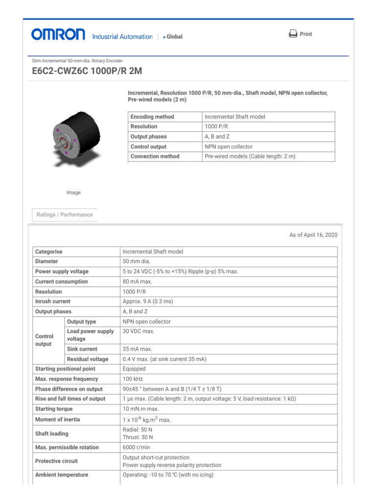 OMRON E6B2-CWZ6C 200P/R 2M at ₹ 5500/piece in Jaipur | ID: 26935151930