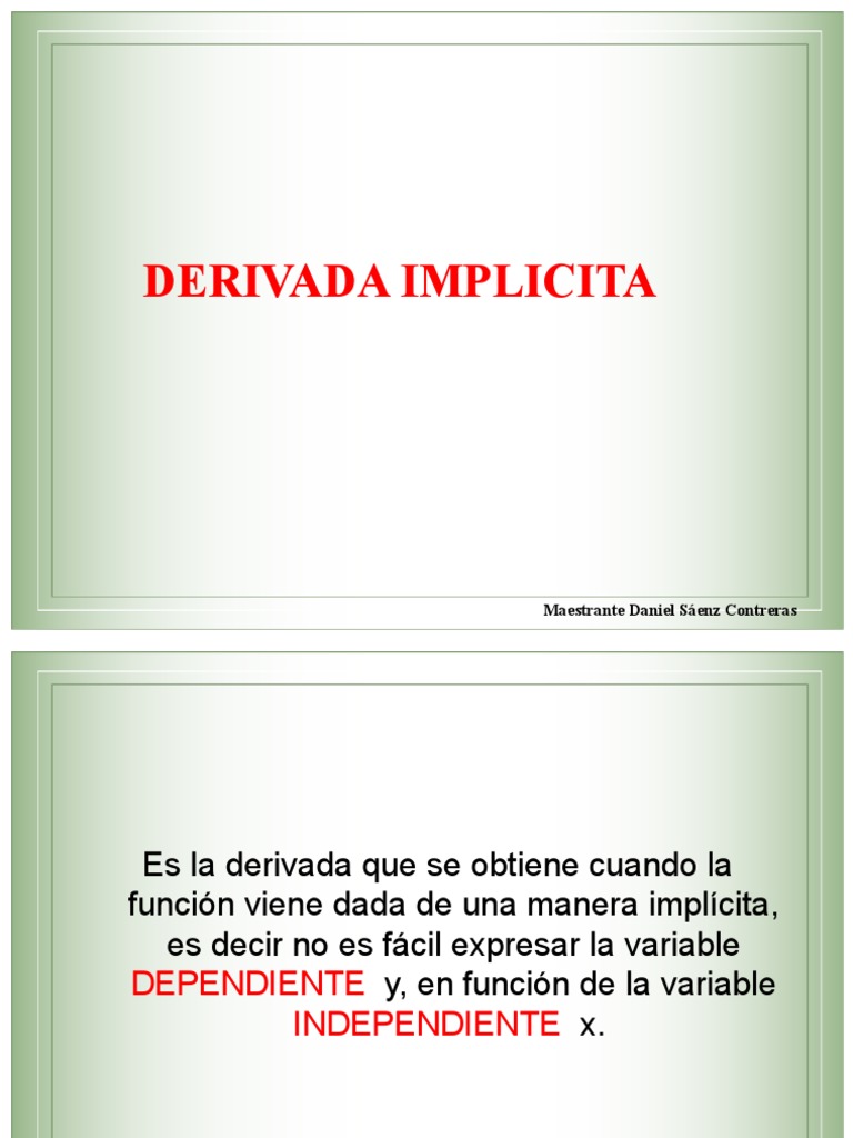 Ejemplos de Derivada Implícita | PDF | Variable (Matemáticas) | Derivado