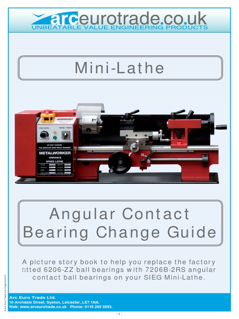 Mini Lathe Angular Contact Bearing Change Guide PDF Bearing (Mechanical) Machines