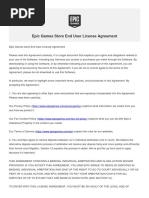 Epic Games Store End User License Agreement