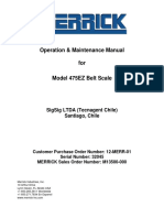 Operation & Maintenance Manual For Model 475ez Belt Scale: Sigsig Ltda (Tecnagent Chile) Santiago, Chile