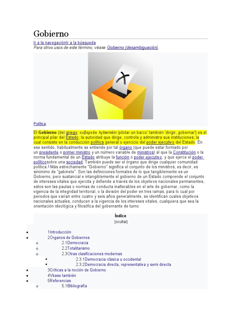 Conceptos Clave del Gobierno | PDF | Diseño | Gobierno