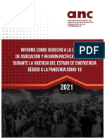 Informe Sobre Derecho A La Libertad de Asociación y Reunión Pacífica en El Perú Durante La Vigencia Del Estado de Emergencia Debido A La Pandemia Covid 19