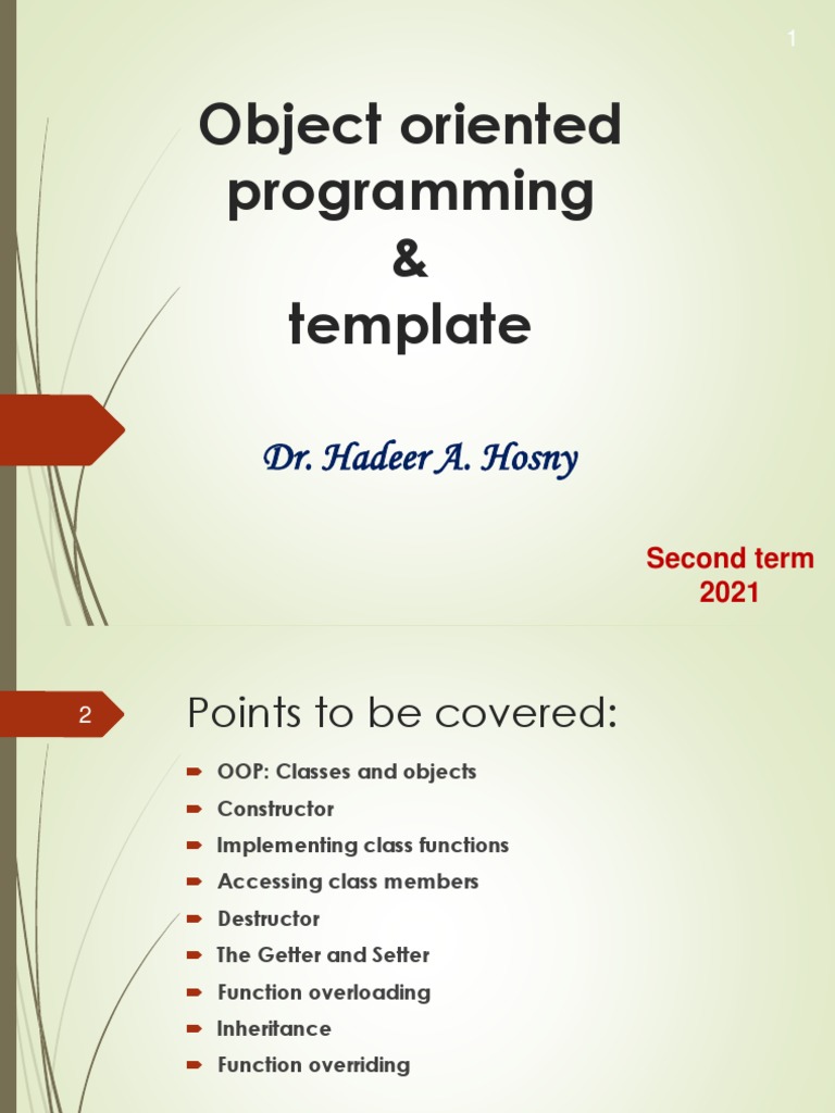 Object Oriented Programming - Template | PDF | Inheritance (Object ...