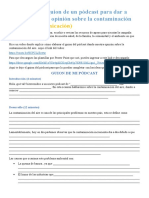 (Comunicación) : Elaboramos El Guion de Un Pódcast para Dar A Conocer Nuestra Opinión Sobre La Contaminación Del Aire