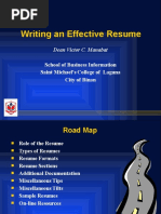 Writing An Effective Resume: Dean Victor C. Manabat