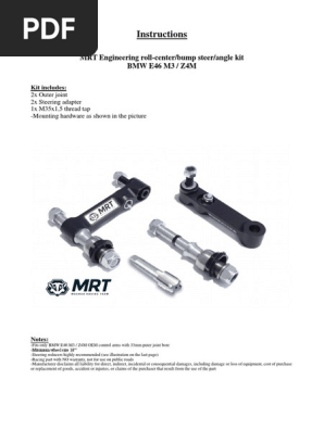 Roll-center Bump Steer Angle Kit E46M3