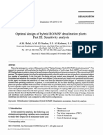 Optimal Design of Hybrid RO/MSF Desalination Plants Part III: Sensitivity Analysis
