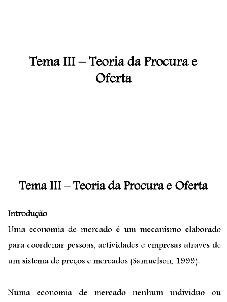 Teoria da Procura e Oferta na Economia | PDF | Demanda | Oferta e procura