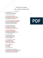 Name: Solfince Titing NRP: 9103017056 PRACTICE TEST 9 (16/4/21) Part A (Short Conversations)