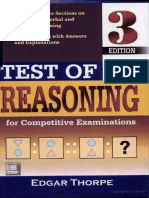 Test of Reasoning With Solved Answers 3rd Edition by Thorpe