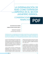 La Externalización de Actividades Como Estrategia Competitiva en El Sector Juguetero Español