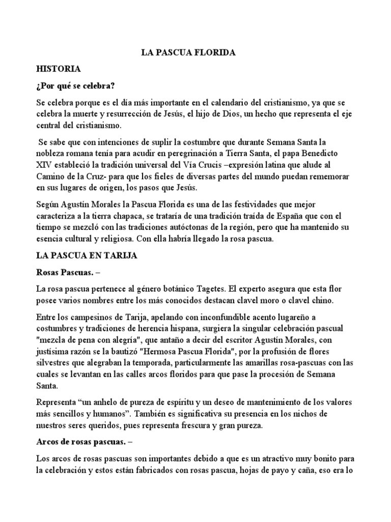 La Pascua Florida PDF Pascua de Resurrección Entretenimiento