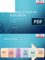 Introduction To Research: DR Shradha Gupta Ibs, Pune