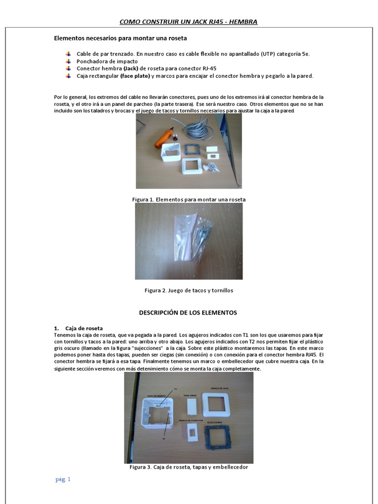 Cómo montar un jack RJ45 hembra | PDF | Science | Informática y ...