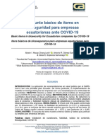 Conjunto Básico de Ítems en Bioseguridad para Empresas Ecuatorianas Ante COVID-19