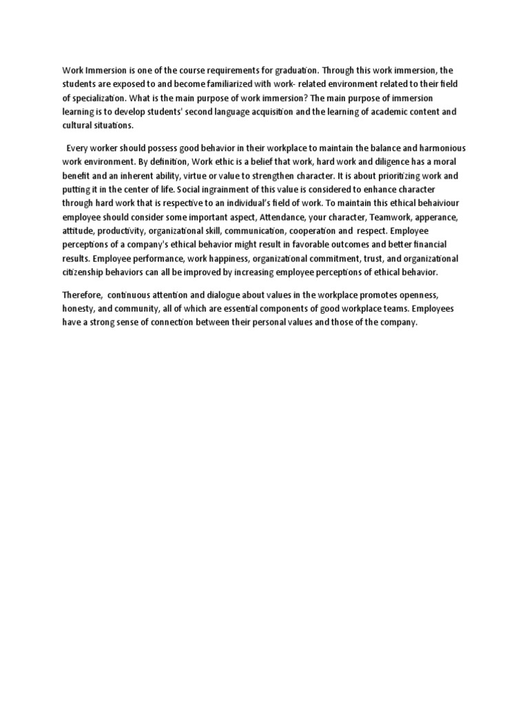 Understanding Work Immersion PDF