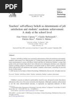 Download Teachers self-efficacy beliefs as determinants of job satisfaction and students by Jason Low SN51370521 doc pdf