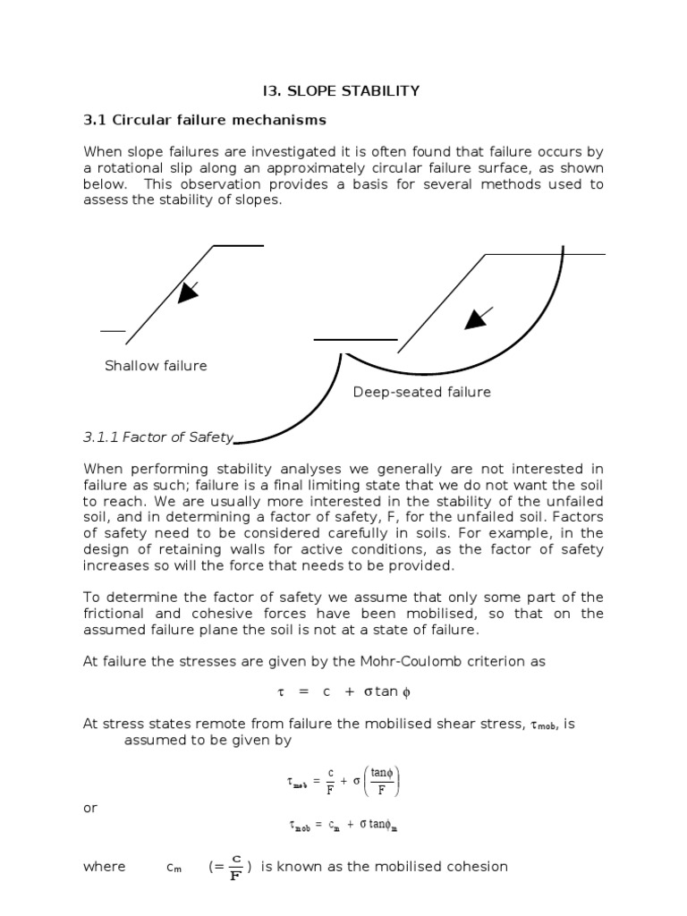Slope Stability Analysis Methods | PDF | Solid Mechanics | Mechanics