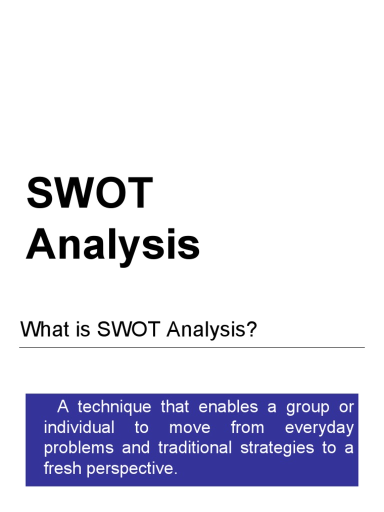Effective SWOT Analysis Guide | PDF | Swot Analysis | Business