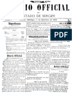 Diário Oficial do Estado de Sergipe relata acontecimentos de 1895