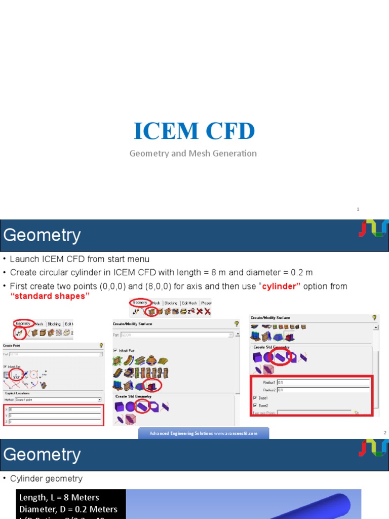 Icem Cfd Geometry And Mesh Generation Pdf Computational Fluid