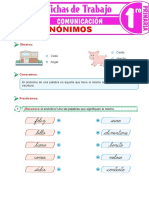 Sinónimos para Primer Grado de Primaria