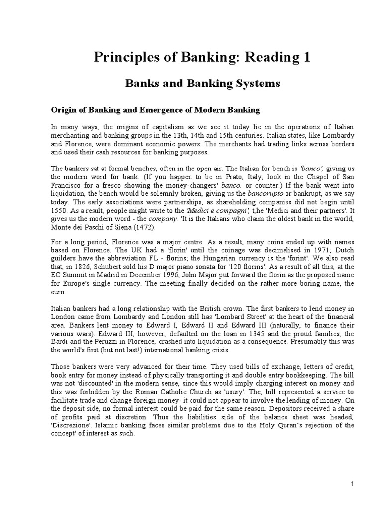 Banks and Banking System-1 | PDF | Credit | Finance & Money Management