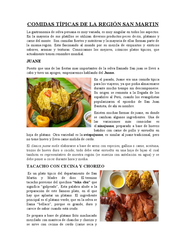 Comidas Típicas de La Región San Martin | PDF | Sopa | Cocina de las ...