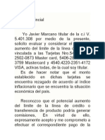 Carta de Aumento de Credito