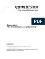 Marketing For Geeks: Comments On "The 22 Immutable Laws of Marketing"