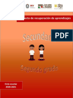 Proyecto de recuperación de aprendizajes Segundo grado