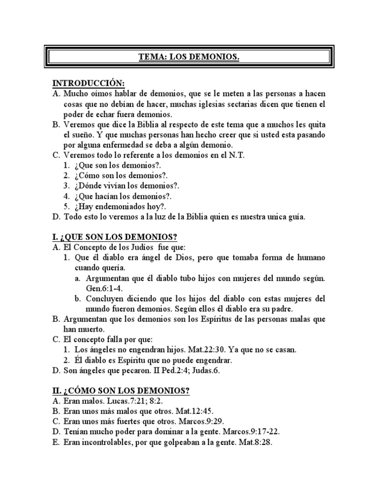 Los 13 Demonios en la Biblia | PDF | Demonios | Diablo