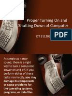 Proper Turning On and Shutting Down of Computer