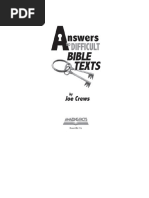 Amazing Facts - Book - Joe Crews - Answers To Difficult Bible Texts