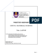 Written Report: Cmt352: Materials Science