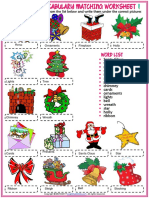 Christmas Vocabulary Esl Matching Exercise Worksheets For Kids