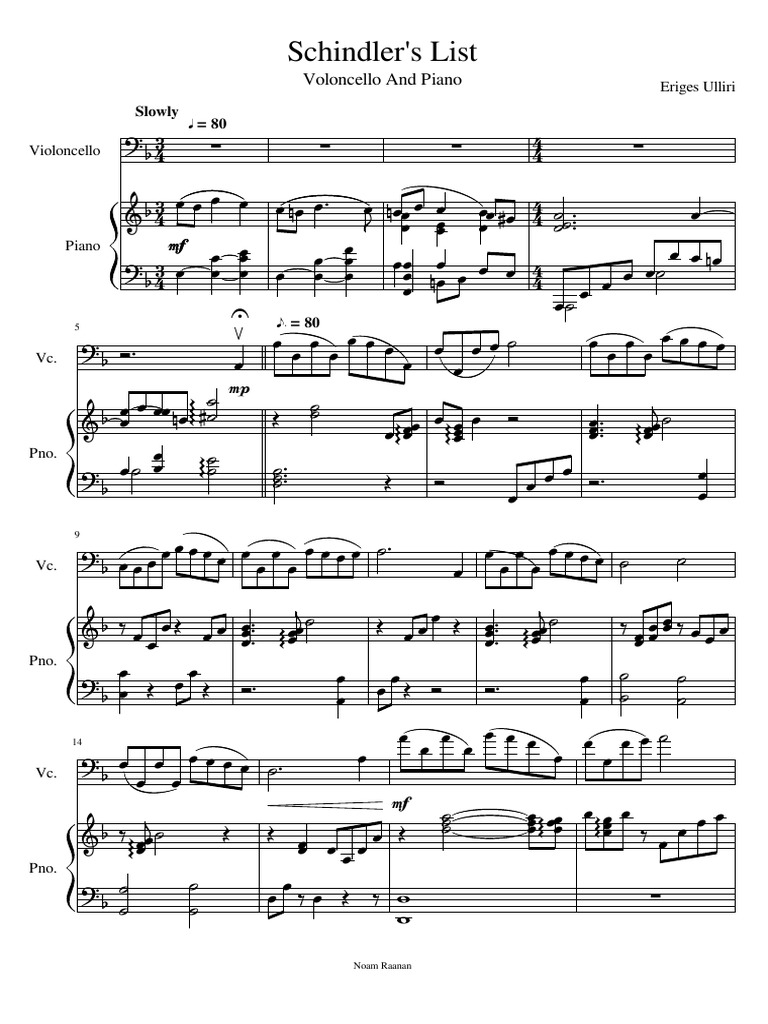 Schindlers list theme pdf