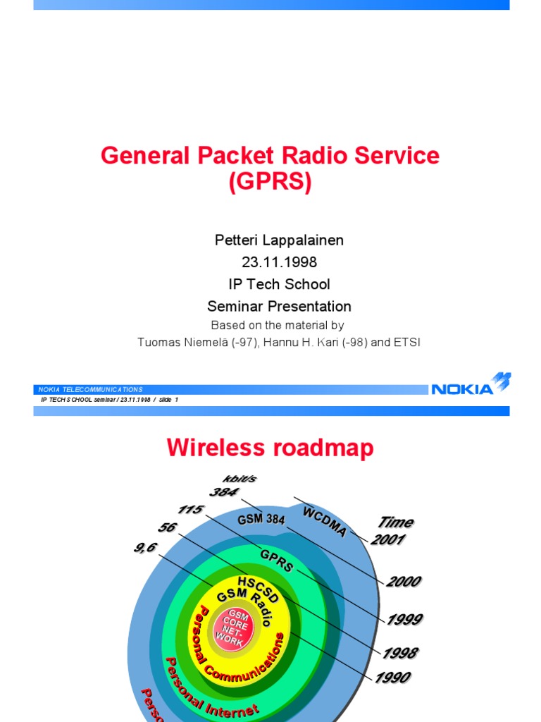 General Packet Radio Service (GPRS) : Petteri Lappalainen 23.11.1998 IP ...