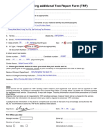 Application For Sending Additional Test Report Form (TRF) : For Office Use Only