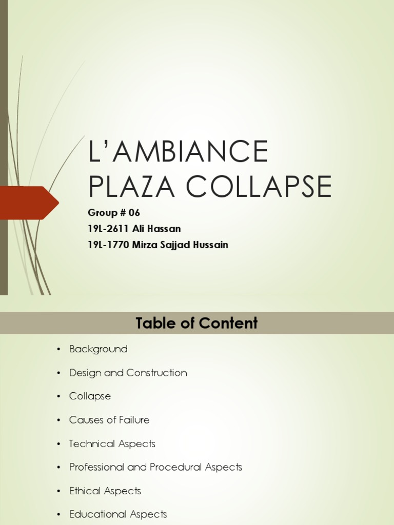 Case Study - L'AMBIANCE PLAZA COLLAPSE | PDF | Prestressed Concrete