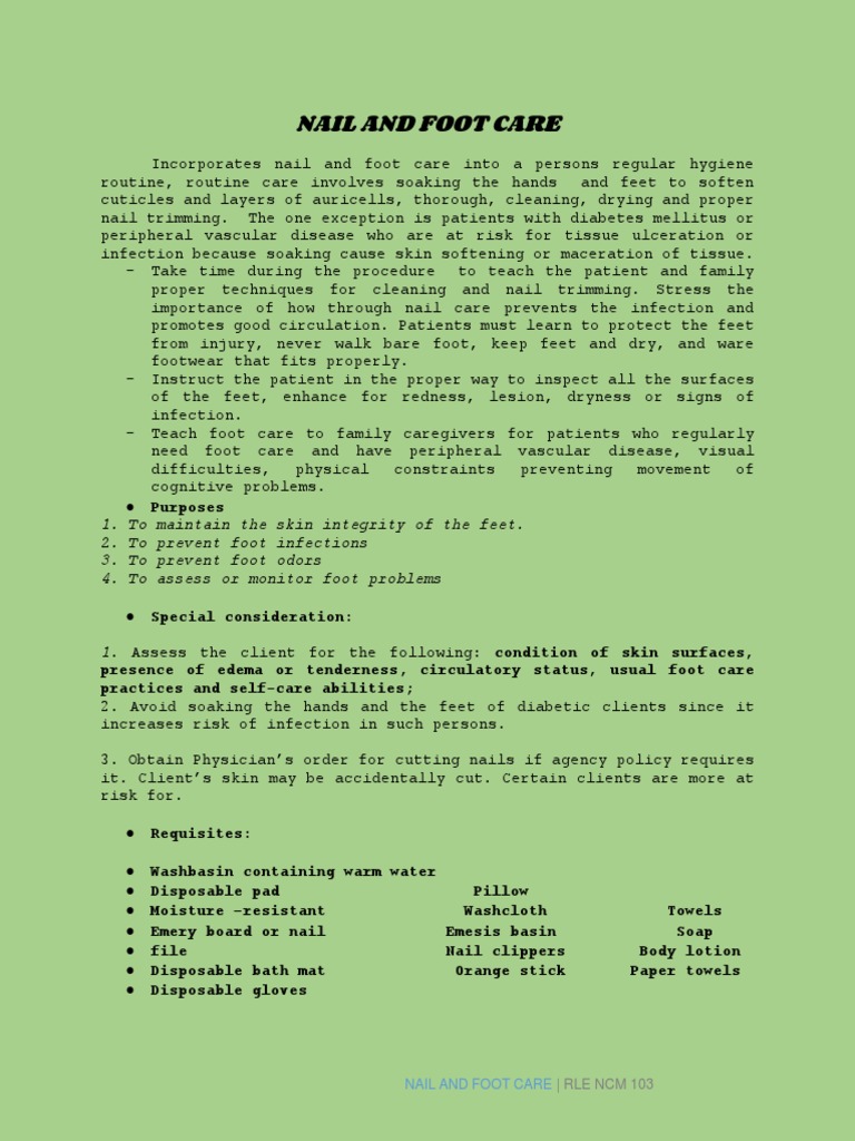 Nail and Foot Care PDF Nail (Anatomy) Sock