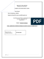 Sanu Kumar (Statistical Techniques Assignment)