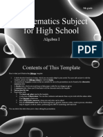 Mathematics Subject For High School - 9th Grade - Algebra I by Slidesgo