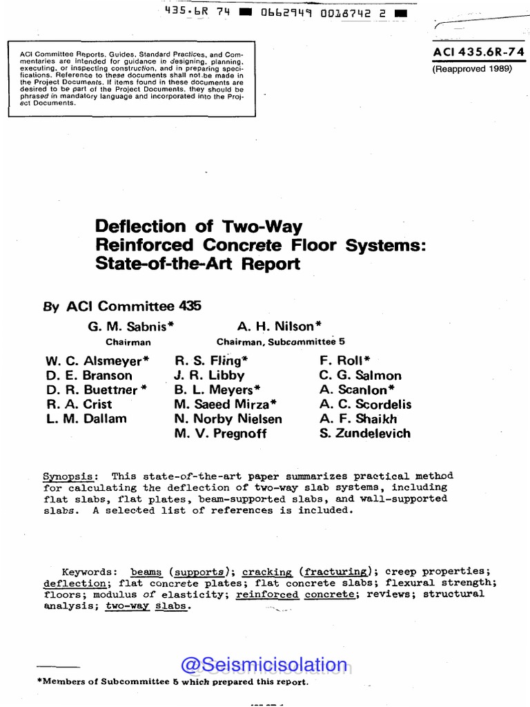 Aci 435 6r 74 R19 Deflections Pdf Solid Mechanics Mechanics