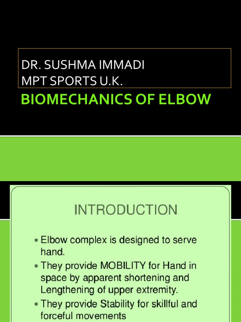 Biomechanics of Elbow Complex | PDF