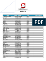 E2PDF Report Contacts: Name Phone Number Type Email Address