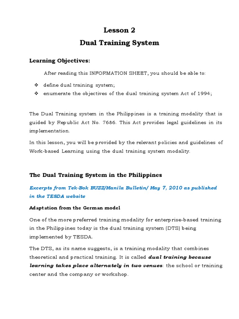 Overview of the Dual Training System | PDF | Vocational Education | Taxes