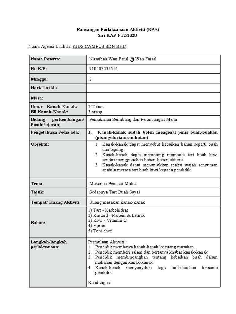 Rpa Pemakanan | PDF